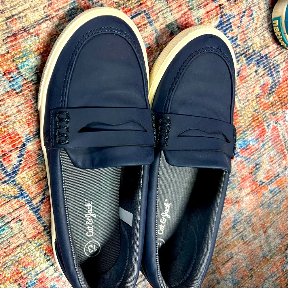 Boys navy slip on loafers, size 13